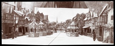 Model van het decor van een niet-geïdentificeerd toneelstuk ontworpen door Ernest Gros, 1906 door Byron Company